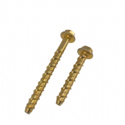 Yellow zinc plated concrete screw